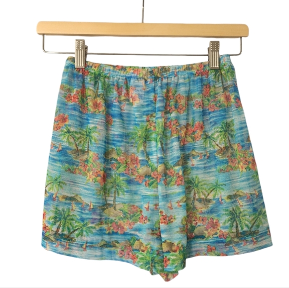 Kathy Ireland Swim Cover Up Shorts Palm Tree Beach Pattern Small - Picture 4 of 7